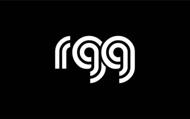 RGG Yaratıcı Eşsiz Modern Harf Logosu Tasarımı. Benzersiz bir harf dizaynına sahip stilize logo, soyut minimalist estetik ve modern cazibe sunar.