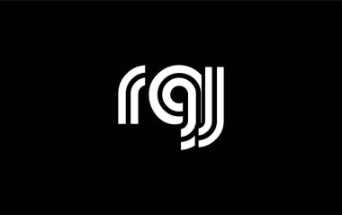 RGJ Yaratıcı Eşsiz Modern Harf Logosu Tasarımı. Benzersiz bir harf dizaynına sahip stilize logo, soyut minimalist estetik ve modern cazibe sunar.