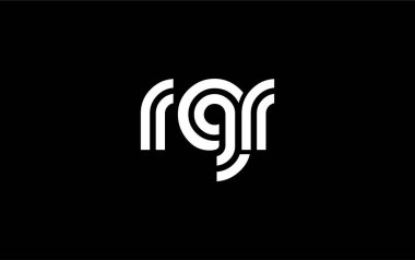 RGR Yaratıcı Eşsiz Modern Harf Logosu Tasarımı. Benzersiz bir harf dizaynına sahip stilize logo, soyut minimalist estetik ve modern cazibe sunar.
