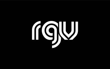 RGV Yaratıcı Eşsiz Modern Harf Logosu Tasarımı. Benzersiz bir harf dizaynına sahip stilize logo, soyut minimalist estetik ve modern cazibe sunar.