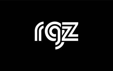 RGZ Yaratıcı Eşsiz Modern Harf Logosu Tasarımı. Benzersiz bir harf dizaynına sahip stilize logo, soyut minimalist estetik ve modern cazibe sunar.