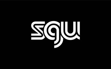 SGU Yaratıcı Eşsiz Modern Harf Logosu Tasarımı. Benzersiz bir harf dizaynına sahip stilize logo, soyut minimalist estetik ve modern cazibe sunar.