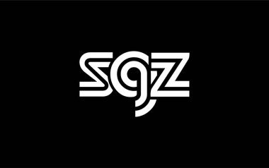 SGZ Yaratıcı Eşsiz Modern Harf Logosu Tasarımı. Benzersiz bir harf dizaynına sahip stilize logo, soyut minimalist estetik ve modern cazibe sunar.