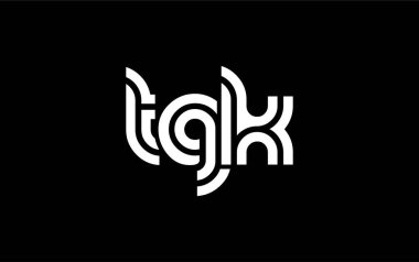 TGK Yaratıcı Eşsiz Modern Harf Logosu Tasarımı. Benzersiz bir harf dizaynına sahip stilize logo, soyut minimalist estetik ve modern cazibe sunar.