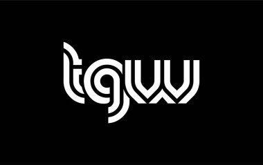 TGW Yaratıcı Eşsiz Modern Harf Logosu Tasarımı. Benzersiz bir harf dizaynına sahip stilize logo, soyut minimalist estetik ve modern cazibe sunar.