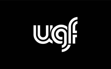 UGF Yaratıcı Eşsiz Modern Harf Logosu Tasarımı. Benzersiz bir harf dizaynına sahip stilize logo, soyut minimalist estetik ve modern cazibe sunar.