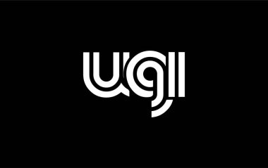 UGI Yaratıcı Eşsiz Modern Harf Logosu Tasarımı. Benzersiz bir harf dizaynına sahip stilize logo, soyut minimalist estetik ve modern cazibe sunar.