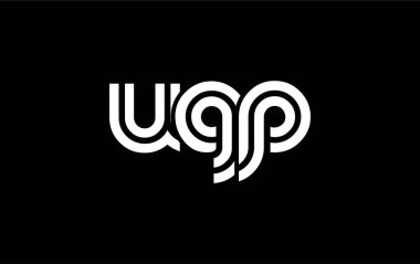 UGP Yaratıcı Eşsiz Modern Harf Logosu Tasarımı. Benzersiz bir harf dizaynına sahip stilize logo, soyut minimalist estetik ve modern cazibe sunar.