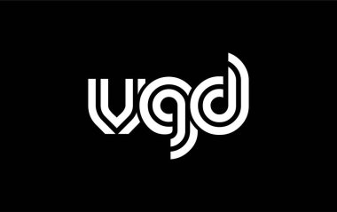 VGD Yaratıcı Eşsiz Modern Harf Logosu Tasarımı. Benzersiz bir harf dizaynına sahip stilize logo, soyut minimalist estetik ve modern cazibe sunar.