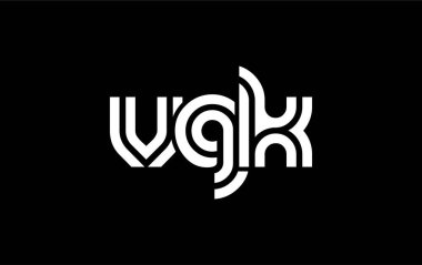 VGK Yaratıcı Eşsiz Modern Harf Logosu Tasarımı. Benzersiz bir harf dizaynına sahip stilize logo, soyut minimalist estetik ve modern cazibe sunar.