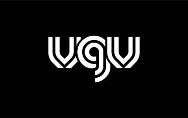 VGV Yaratıcı Eşsiz Modern Harf Logosu Tasarımı. Benzersiz bir harf dizaynına sahip stilize logo, soyut minimalist estetik ve modern cazibe sunar.