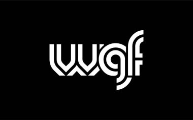 WGF Yaratıcı Eşsiz Modern Harf Logosu Tasarımı. Benzersiz bir harf dizaynına sahip stilize logo, soyut minimalist estetik ve modern cazibe sunar.
