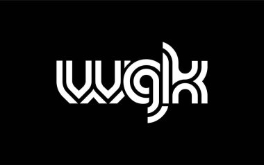 WGK Yaratıcı Eşsiz Modern Harf Logosu Tasarımı. Benzersiz bir harf dizaynına sahip stilize logo, soyut minimalist estetik ve modern cazibe sunar.