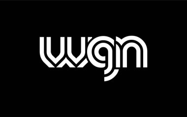 WGN Yaratıcı Eşsiz Modern Harf Logosu Tasarımı. Benzersiz bir harf dizaynına sahip stilize logo, soyut minimalist estetik ve modern cazibe sunar.