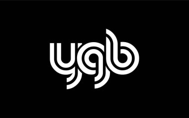 YGB Yaratıcı Eşsiz Modern Harf Logosu Tasarımı. Benzersiz bir harf dizaynına sahip stilize logo, soyut minimalist estetik ve modern cazibe sunar.