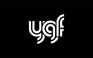 YGF Yaratıcı Eşsiz Modern Harf Logosu Tasarımı. Benzersiz bir harf dizaynına sahip stilize logo, soyut minimalist estetik ve modern cazibe sunar.