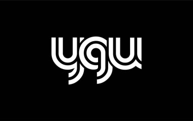 YGU Yaratıcı Eşsiz Modern Harf Logosu Tasarımı. Benzersiz bir harf dizaynına sahip stilize logo, soyut minimalist estetik ve modern cazibe sunar.