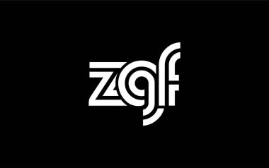 ZGF Yaratıcı Eşsiz Modern Harf Logosu Tasarımı. Benzersiz bir harf dizaynına sahip stilize logo, soyut minimalist estetik ve modern cazibe sunar.