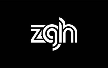 ZGH Yaratıcı Eşsiz Modern Harf Logosu Tasarımı. Benzersiz bir harf dizaynına sahip stilize logo, soyut minimalist estetik ve modern cazibe sunar.