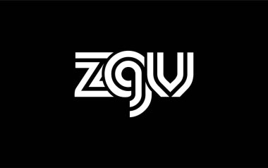 ZGV Yaratıcı Eşsiz Modern Harf Logosu Tasarımı. Benzersiz bir harf dizaynına sahip stilize logo, soyut minimalist estetik ve modern cazibe sunar.