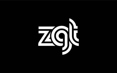 ZGT Yaratıcı Eşsiz Modern Harf Logosu Tasarımı. Benzersiz bir harf dizaynına sahip stilize logo, soyut minimalist estetik ve modern cazibe sunar.