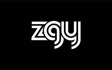ZGY Yaratıcı Eşsiz Modern Harf Logosu Tasarımı. Benzersiz bir harf dizaynına sahip stilize logo, soyut minimalist estetik ve modern cazibe sunar.