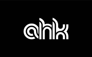 AHK Yaratıcı Eşsiz Modern Harf Logosu Tasarımı. Benzersiz bir harf dizaynına sahip stilize logo, soyut minimalist estetik ve modern cazibe sunar.