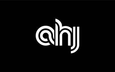 AHJ Yaratıcı Eşsiz Modern Harf Logosu Tasarımı. Benzersiz bir harf dizaynına sahip stilize logo, soyut minimalist estetik ve modern cazibe sunar.