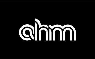 AHM Yaratıcı Eşsiz Modern Harf Logosu Tasarımı. Benzersiz bir harf dizaynına sahip stilize logo, soyut minimalist estetik ve modern cazibe sunar.