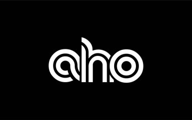 AHO Yaratıcı Eşsiz Modern Harf Logosu Tasarımı. Benzersiz bir harf dizaynına sahip stilize logo, soyut minimalist estetik ve modern cazibe sunar.