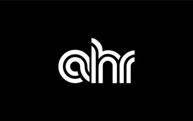AHR Yaratıcı Eşsiz Modern Harf Logosu Tasarımı. Benzersiz bir harf dizaynına sahip stilize logo, soyut minimalist estetik ve modern cazibe sunar.