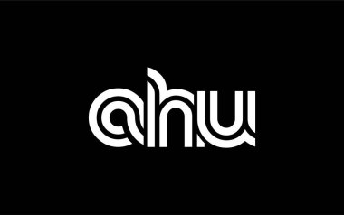 AHU Yaratıcı Eşsiz Modern Harf Logosu Tasarımı. Benzersiz bir harf dizaynına sahip stilize logo, soyut minimalist estetik ve modern cazibe sunar.