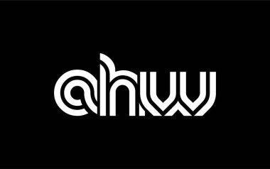 AHW Yaratıcı Eşsiz Modern Harf Logosu Tasarımı. Benzersiz bir harf dizaynına sahip stilize logo, soyut minimalist estetik ve modern cazibe sunar.