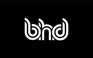 BHD Yaratıcı Eşsiz Modern Harf Logosu Tasarımı. Benzersiz bir harf dizaynına sahip stilize logo, soyut minimalist estetik ve modern cazibe sunar.