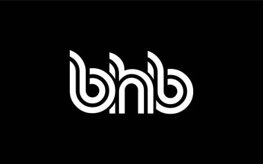 BHB Yaratıcı Eşsiz Modern Harf Logosu Tasarımı. Benzersiz bir harf dizaynına sahip stilize logo, soyut minimalist estetik ve modern cazibe sunar.