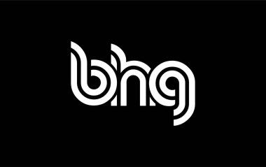 BHG Yaratıcı Eşsiz Modern Harf Logosu Tasarımı. Benzersiz bir harf dizaynına sahip stilize logo, soyut minimalist estetik ve modern cazibe sunar.