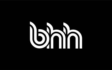 BHH Yaratıcı Eşsiz Modern Harf Logosu Tasarımı. Benzersiz bir harf dizaynına sahip stilize logo, soyut minimalist estetik ve modern cazibe sunar.