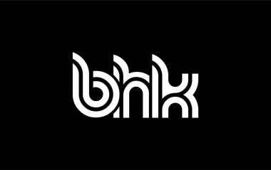 BHK Yaratıcı Eşsiz Modern Harf Logosu Tasarımı. Benzersiz bir harf dizaynına sahip stilize logo, soyut minimalist estetik ve modern cazibe sunar.