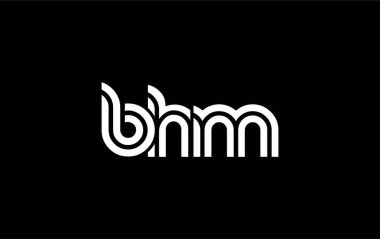 BHM Yaratıcı Eşsiz Modern Harf Logosu Tasarımı. Benzersiz bir harf dizaynına sahip stilize logo, soyut minimalist estetik ve modern cazibe sunar.