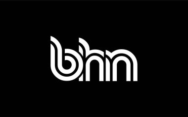 BHN Yaratıcı Eşsiz Modern Harf Logosu Tasarımı. Benzersiz bir harf dizaynına sahip stilize logo, soyut minimalist estetik ve modern cazibe sunar.