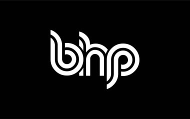 BHP Yaratıcı Eşsiz Modern Harf Logosu Tasarımı. Benzersiz bir harf dizaynına sahip stilize logo, soyut minimalist estetik ve modern cazibe sunar.