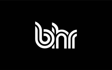 BHR Yaratıcı Eşsiz Modern Harf Logosu Tasarımı. Benzersiz bir harf dizaynına sahip stilize logo, soyut minimalist estetik ve modern cazibe sunar.