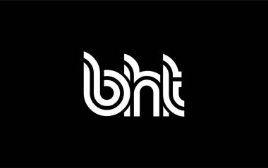 BHT Yaratıcı Eşsiz Modern Harf Logosu Tasarımı. Benzersiz bir harf dizaynına sahip stilize logo, soyut minimalist estetik ve modern cazibe sunar.