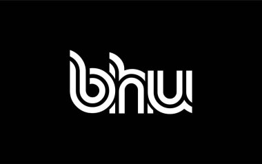 BHU Yaratıcı Eşsiz Modern Harf Logosu Tasarımı. Benzersiz bir harf dizaynına sahip stilize logo, soyut minimalist estetik ve modern cazibe sunar.