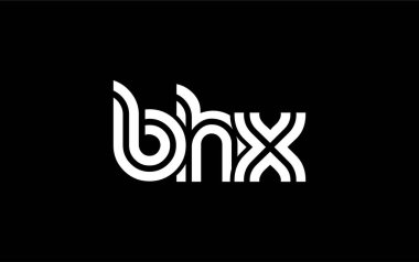 BHX Yaratıcı Eşsiz Modern Harf Logosu Tasarımı. Benzersiz bir harf dizaynına sahip stilize logo, soyut minimalist estetik ve modern cazibe sunar.