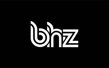 BHZ Yaratıcı Eşsiz Modern Harf Logosu Tasarımı. Benzersiz bir harf dizaynına sahip stilize logo, soyut minimalist estetik ve modern cazibe sunar.