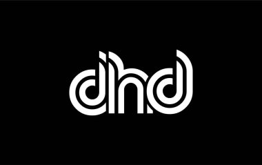 DHD Yaratıcı Eşsiz Modern Harf Logosu Tasarımı. Benzersiz bir harf dizaynına sahip stilize logo, soyut minimalist estetik ve modern cazibe sunar.