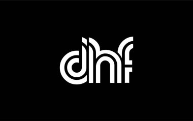 DHF Yaratıcı Eşsiz Modern Harf Logosu Tasarımı. Benzersiz bir harf dizaynına sahip stilize logo, soyut minimalist estetik ve modern cazibe sunar.