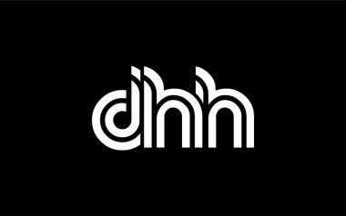 DHH Yaratıcı Eşsiz Modern Harf Logosu Tasarımı. Benzersiz bir harf dizaynına sahip stilize logo, soyut minimalist estetik ve modern cazibe sunar.