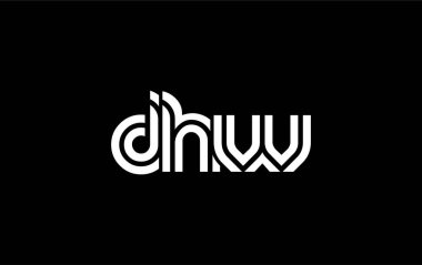DHW Yaratıcı Eşsiz Modern Harf Logosu Tasarımı. Benzersiz bir harf dizaynına sahip stilize logo, soyut minimalist estetik ve modern cazibe sunar.